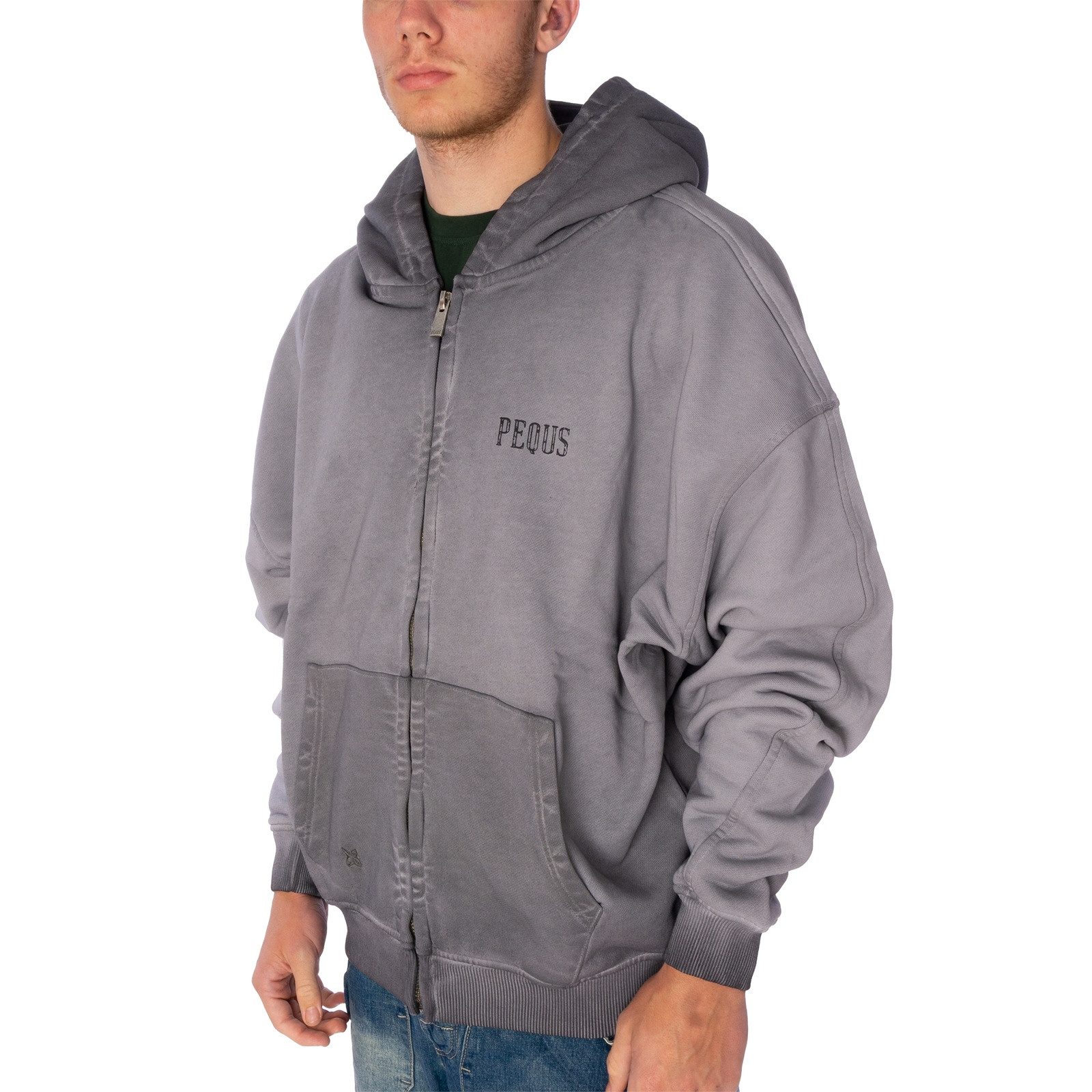 PEQUS Kapuzensweatjacke Ziphoodie Pequs Back Stamp Logo