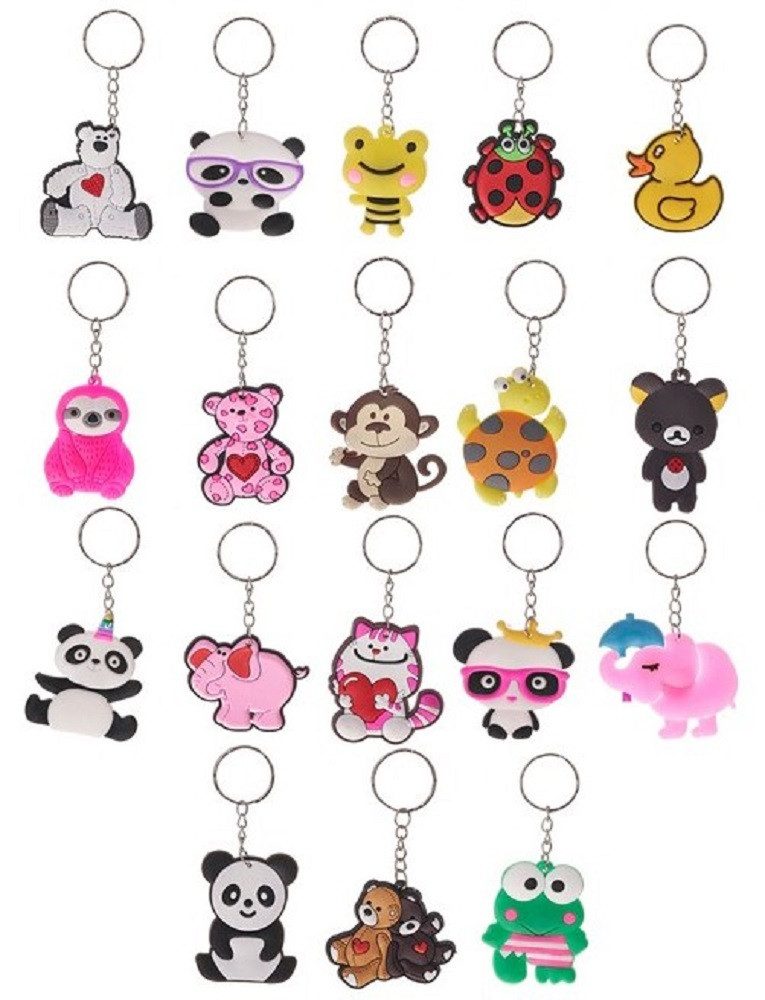 Whitehouse Leisure International Ltd Schlüsselanhänger Schlüsselanhänger Kinder Anhänger keychain Tier Animals Frosch grün, Schlüsselanhänger Tiere Animals Geschenk für Mädchen und Jungen 5 cm