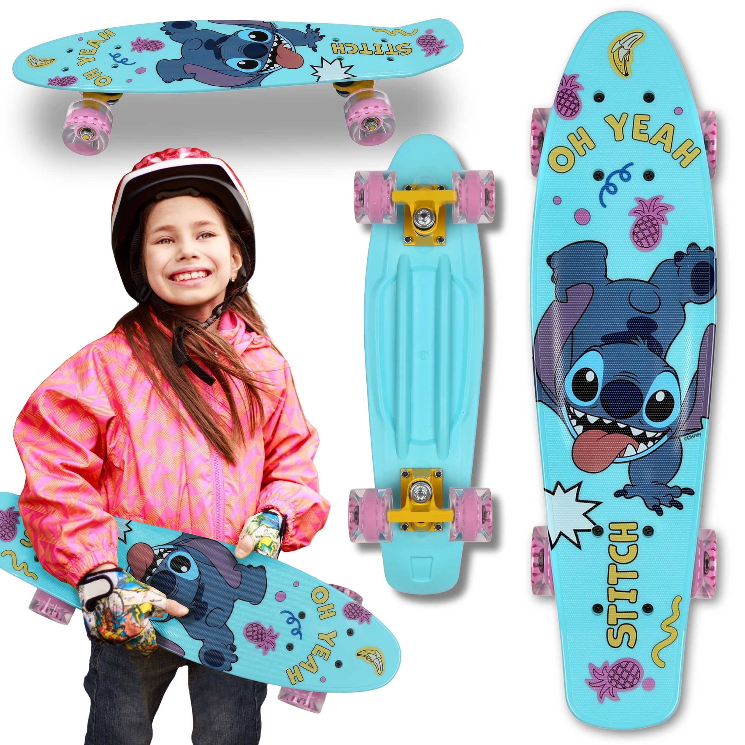 Sarcia.eu Skateboard DISNEY Stitch Kinder-Skateboard 55 cm, rutschfest, stabil bis 50 kg