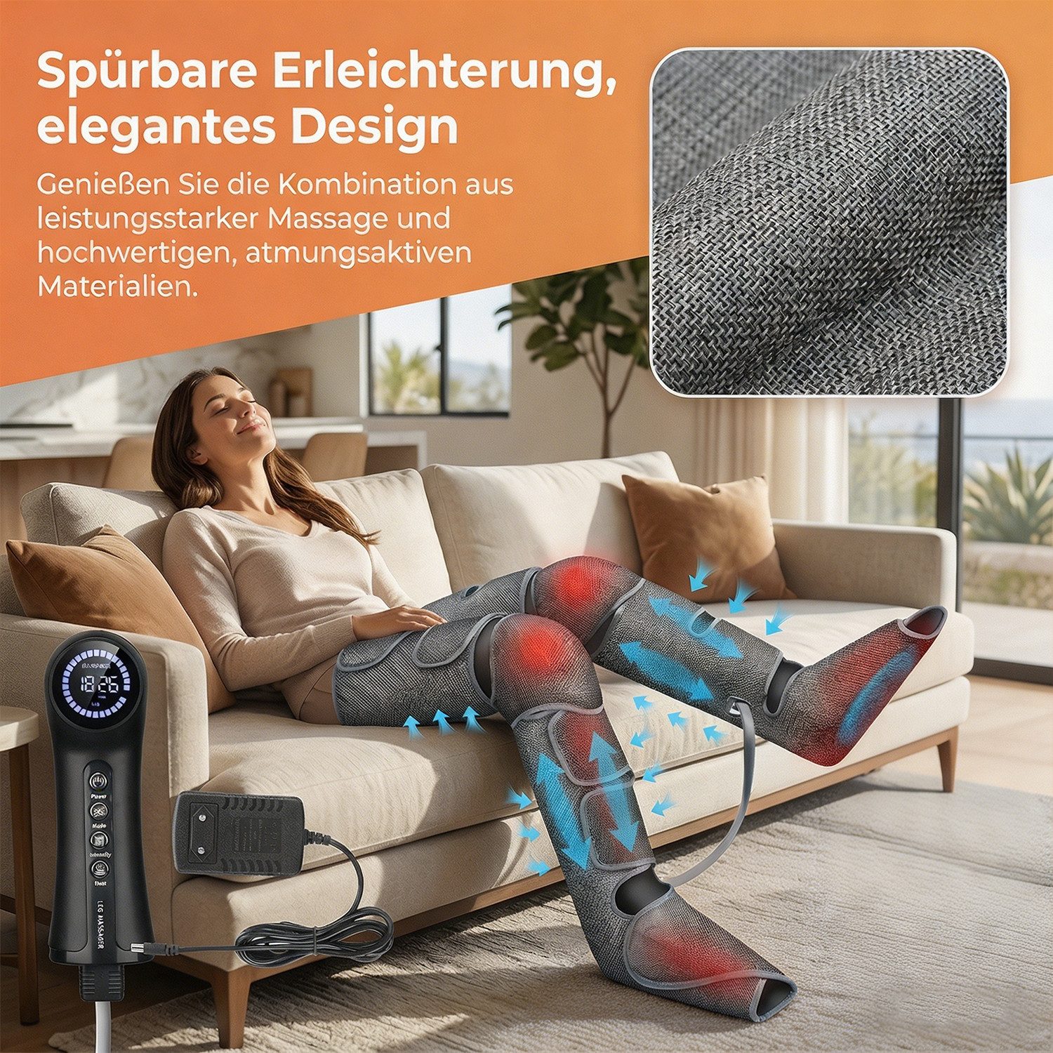 AKKEE Massagegerät Beinmassagegerät für bessere Durchblutung mit 5 Intensitäten, fördert die Durchblutung und lindert Schmerzen – Bild 5 von 5
