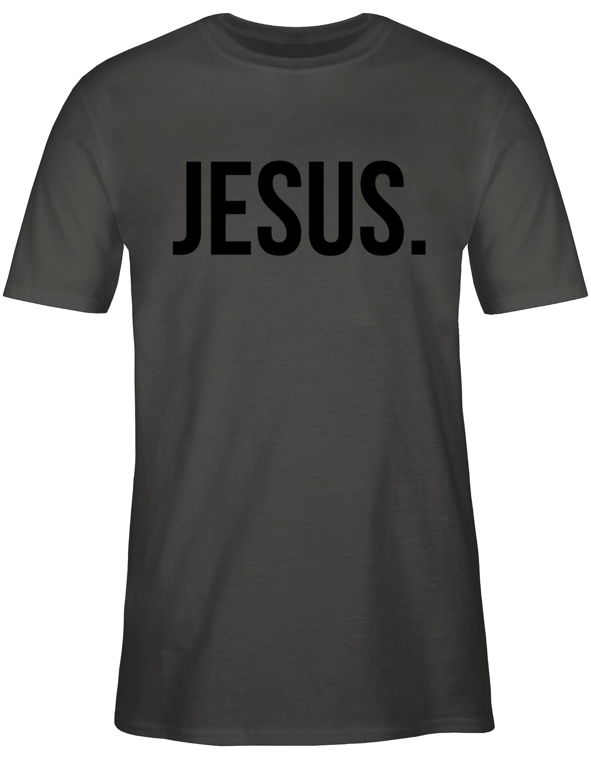 Statement Shirtracer 3 Christus T-Shirt Dunkelgrau Religion Jesus Glaube