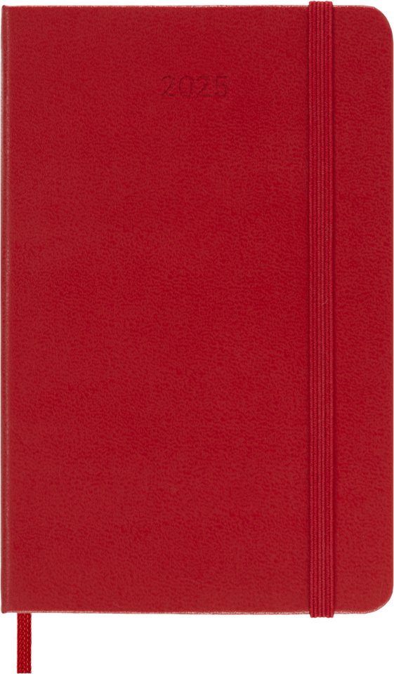 Thumbnail - MOLESKINE Buchkalender, 12 Monate Tageskalender 2025 - Fester Einband - Rot - P/A6