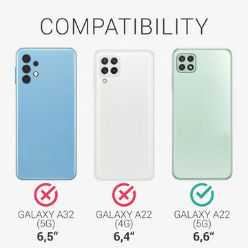 kwmobile Handyhülle Hülle für Samsung Galaxy A22 5G, Hülle Silikon - Soft Handyhülle - Handy Case Cover - Strahlend Blau