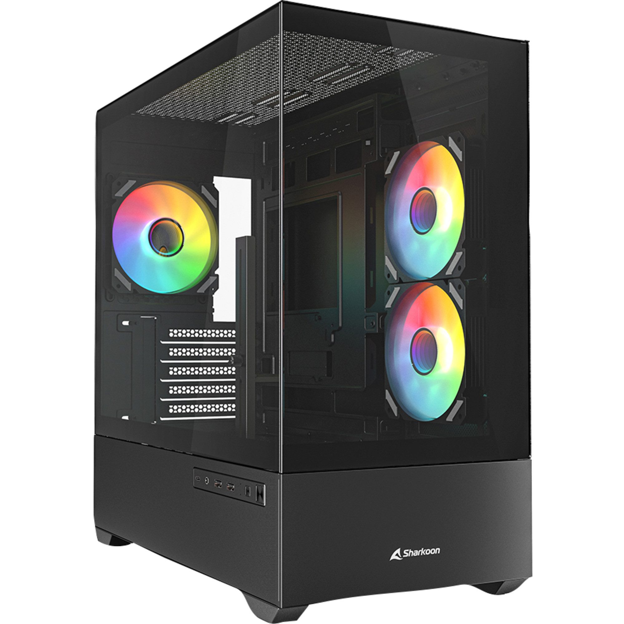 PC-Gehäuse Sharkoon MK6 RGB, Tower-Gehäuse, (Tempered Glass