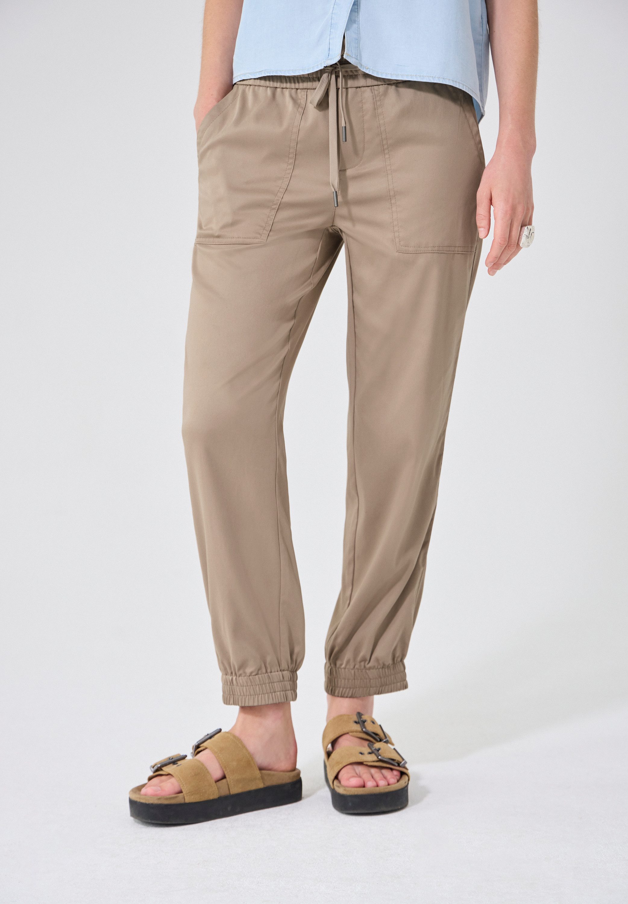 STREET ONE STUDIO Jogger Pants Elastikbund mit Tunnelzug