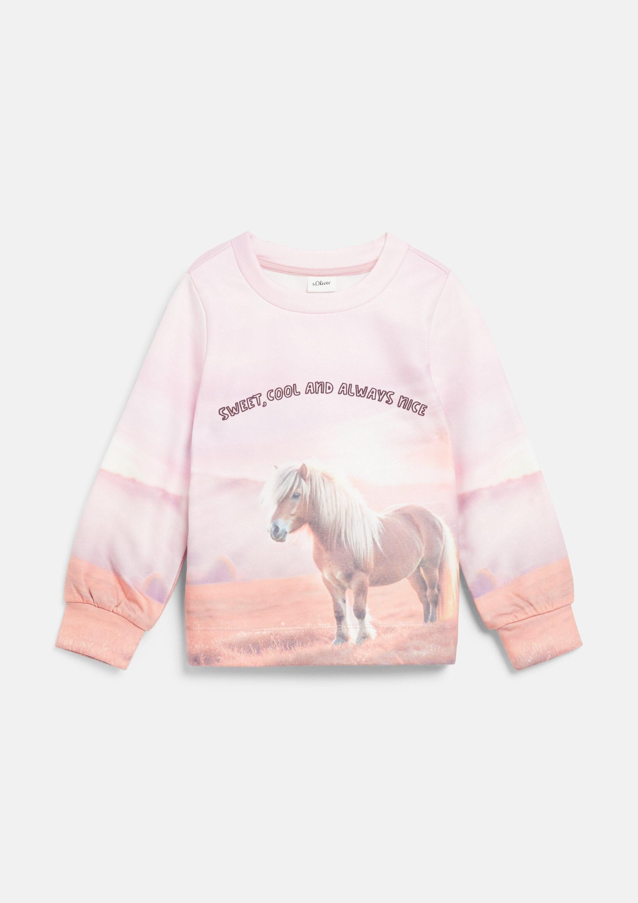 s.Oliver Sweatshirt Sweatshirt Sweatshirt mit All-over-Print