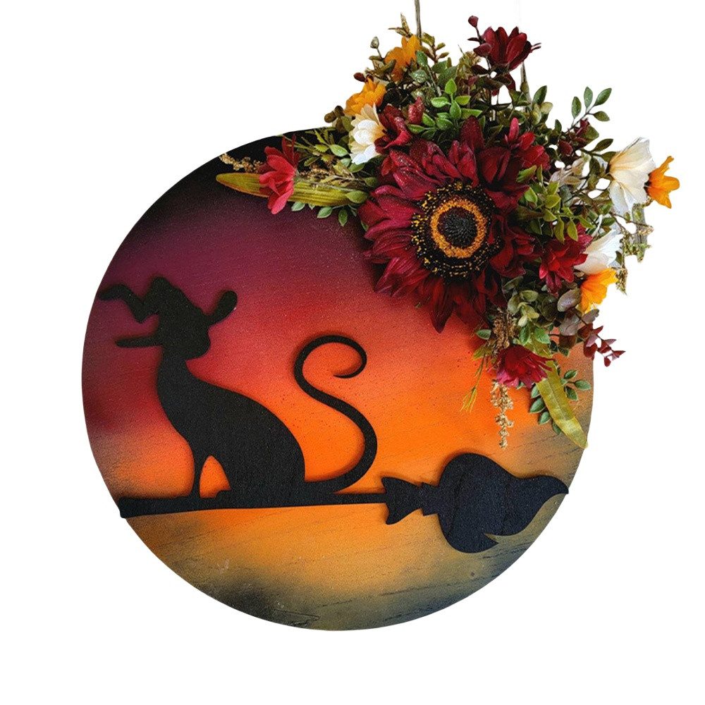 Kunstkranz Katzen Türkranz,Halloween Mond Kranz mit günstig online kaufen