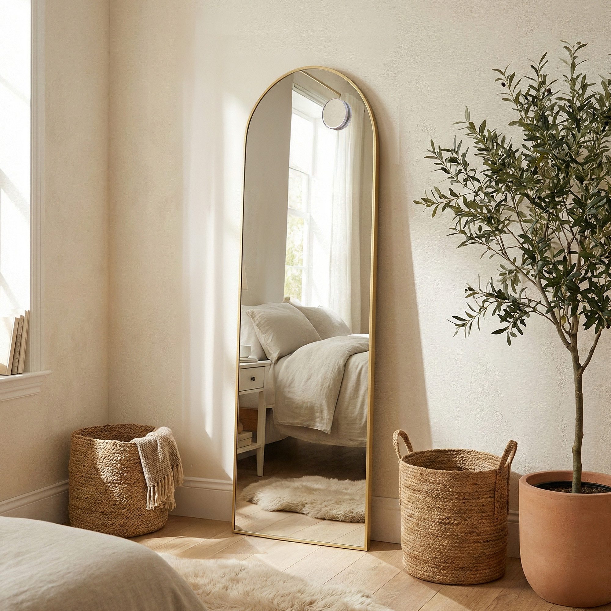 SONGMICS Standspiegel Wandspiegel, Ganzkörperspiegel, stehend oder wandmontiert, 165x60 / 160x50 / 140x40 cm, Rahmen aus Aluminiumlegierung, Hartglas