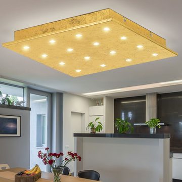 EGLO LED Panel, LED-Leuchtmittel fest verbaut, Warmweiß, LED Decken Leuchte Schlaf Gäste Zimmer Beleuchtung GOLD Panel