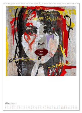 CALVENDO Wandkalender POP UP GIRLS Art Porträts by Ulrike Langen (Premium, hochwertiger DIN A2 Wandkalender 2023, Kunstdruck in Hochglanz)