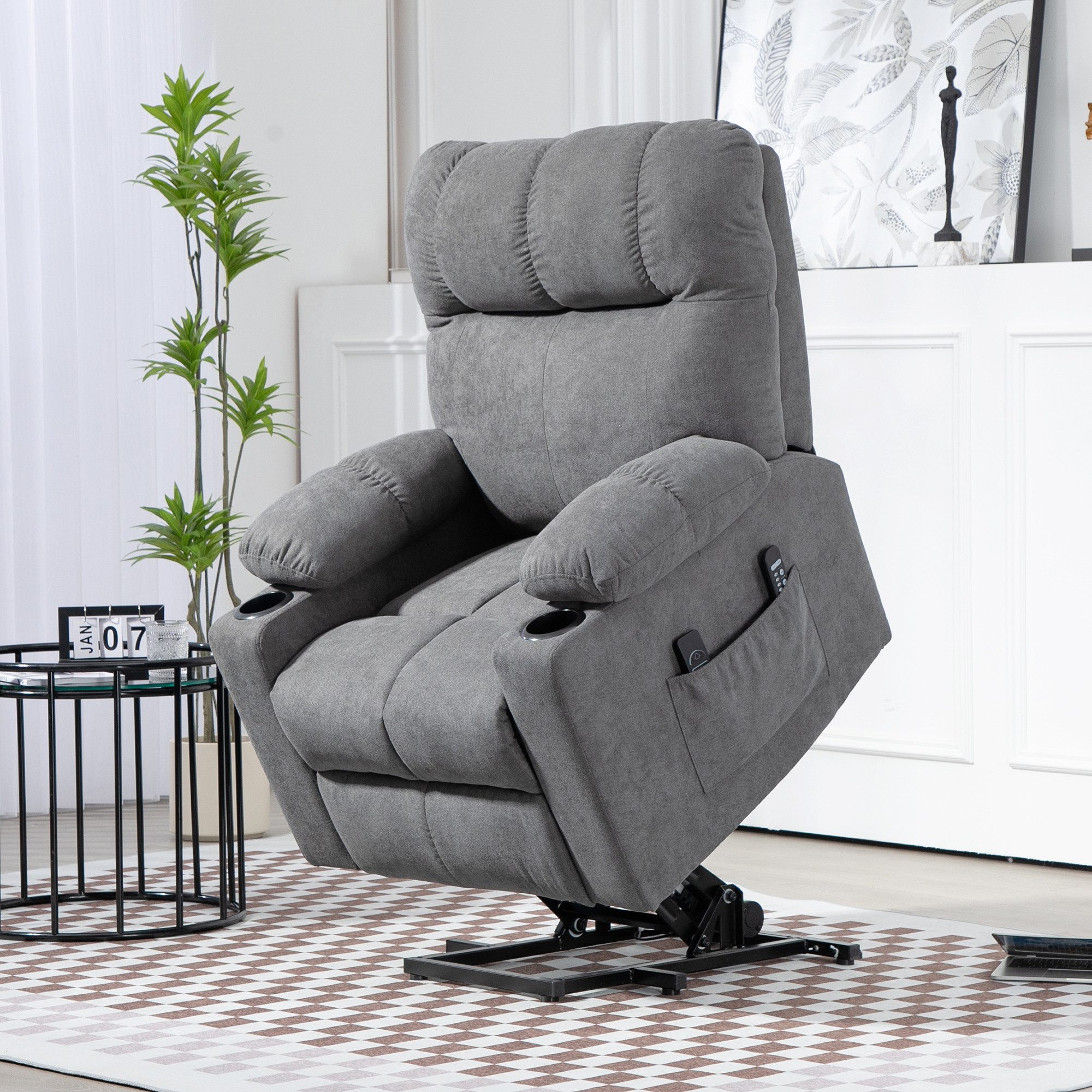 HOMCOM Massagesessel Elektrischer Aufstehsessel, mit Liegefunktion, günstig online kaufen