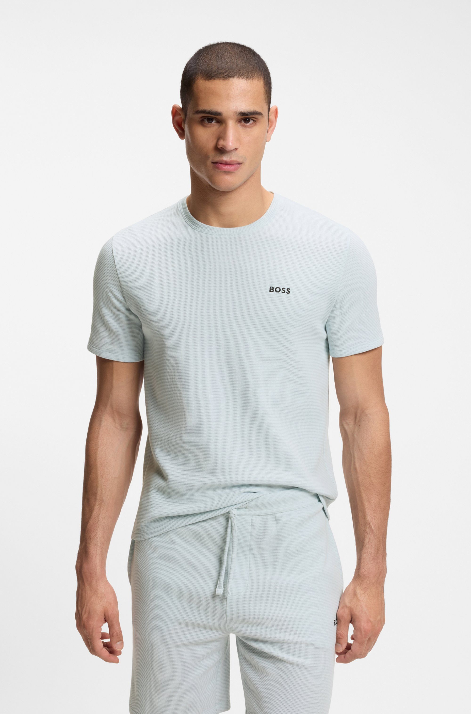 BOSS Pyjamaoberteil Waffle T-Shirt