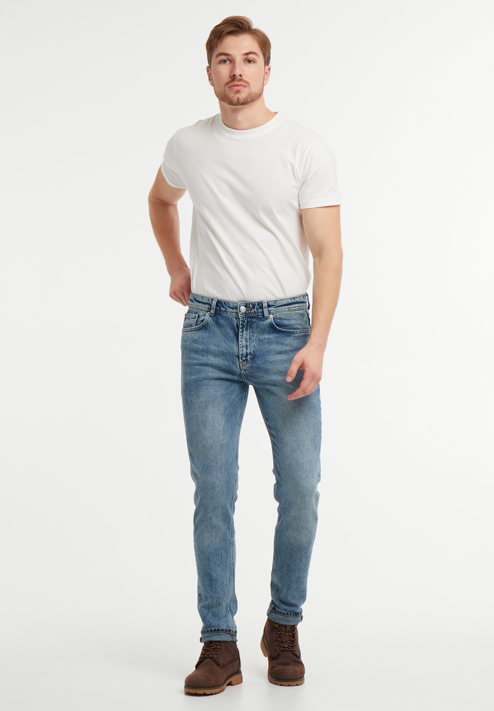 schmaler wem Fit Mittlere unten breiter, Tapered – denim Oben Oscar Bundhöhe: Tapered-fit-Jeans blue