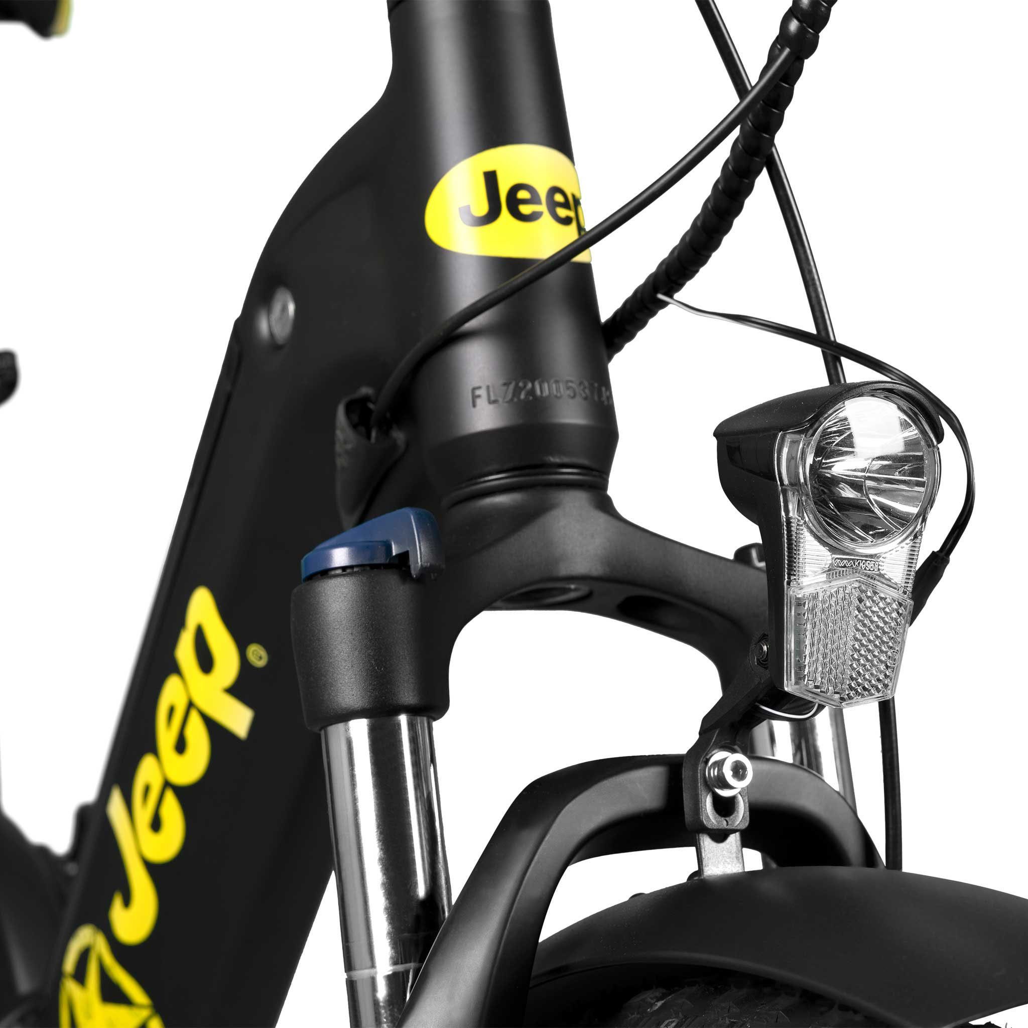 (mit Kettenschaltung, Heckmotor, Gang, FR Akku-Ladegerät) Jeep E-Bikes 7 E-Bike 7000,