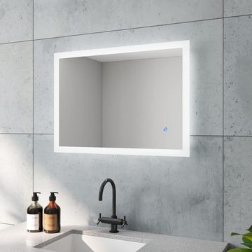 AQUABATOS LED-Lichtspiegel Led Spiegel Bad Badspiegel mit Beleuchtung 60x80 50x70cm, Kaltweiß 6400K, Touch Schalter, Dimmbar, Memory-Funktion, Antifog