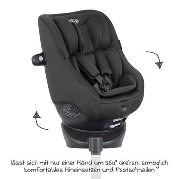 Graco Autokindersitz Turn2Me - Midnight, bis: 13 kg, Reboarder Kinder Autositz i-Size ab Geburt - 4 Jahre (40 cm-105 cm)