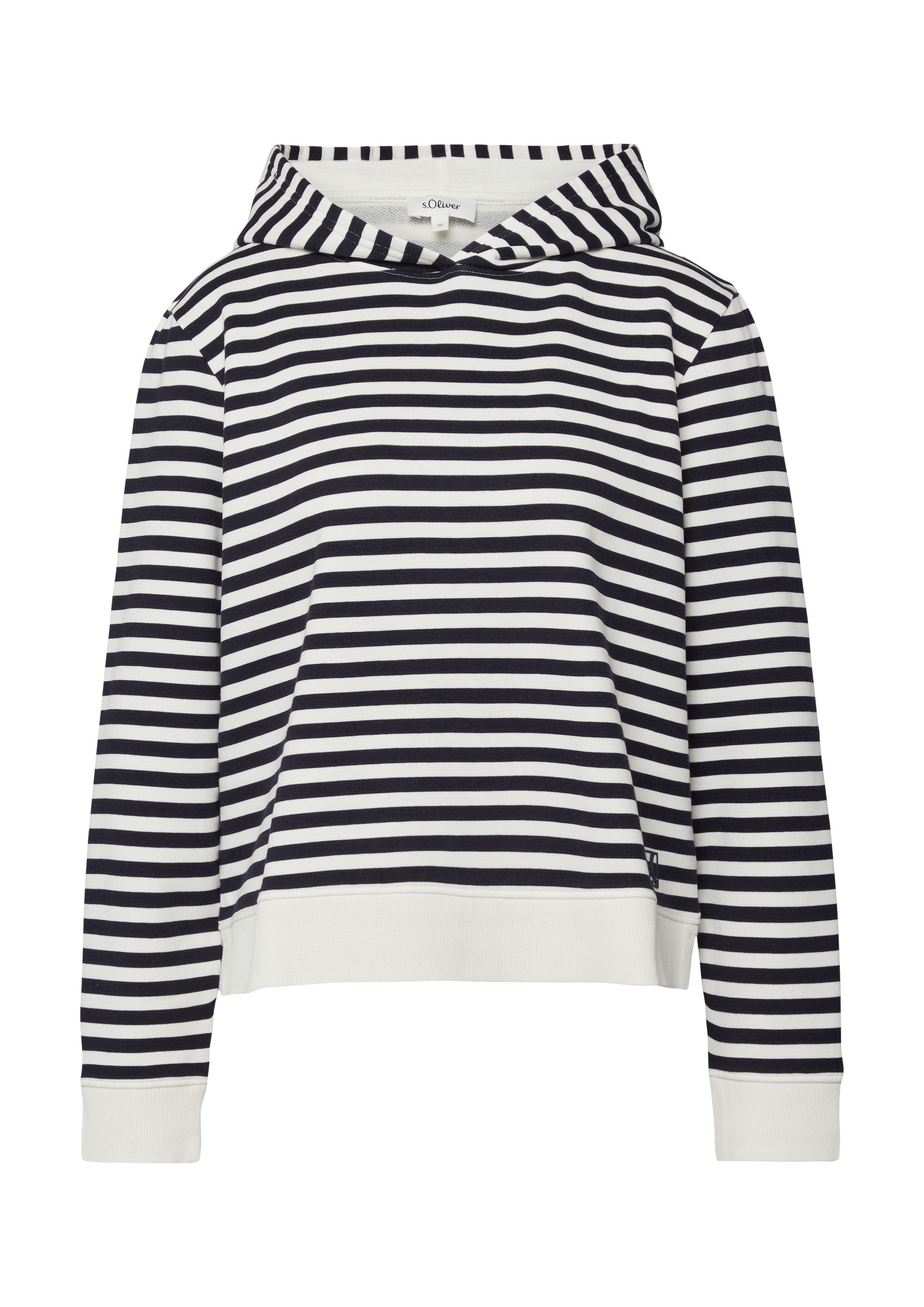 s.Oliver Sweatshirt Sweatshirt Gestreiftes Sweatshirt aus Baumwollmix mit K günstig online kaufen