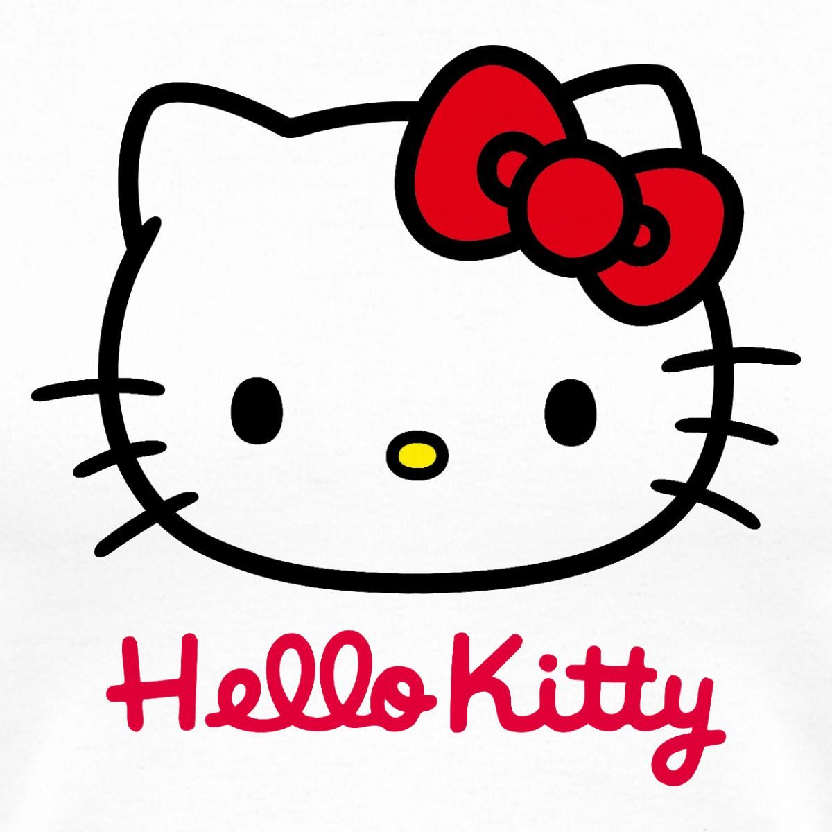 Spreadshirt T-Shirt Hello Kitty Klassisch Mit Schriftzug Frauen Kontrast T-Shirt (1-tlg) – Bild 2 von 5