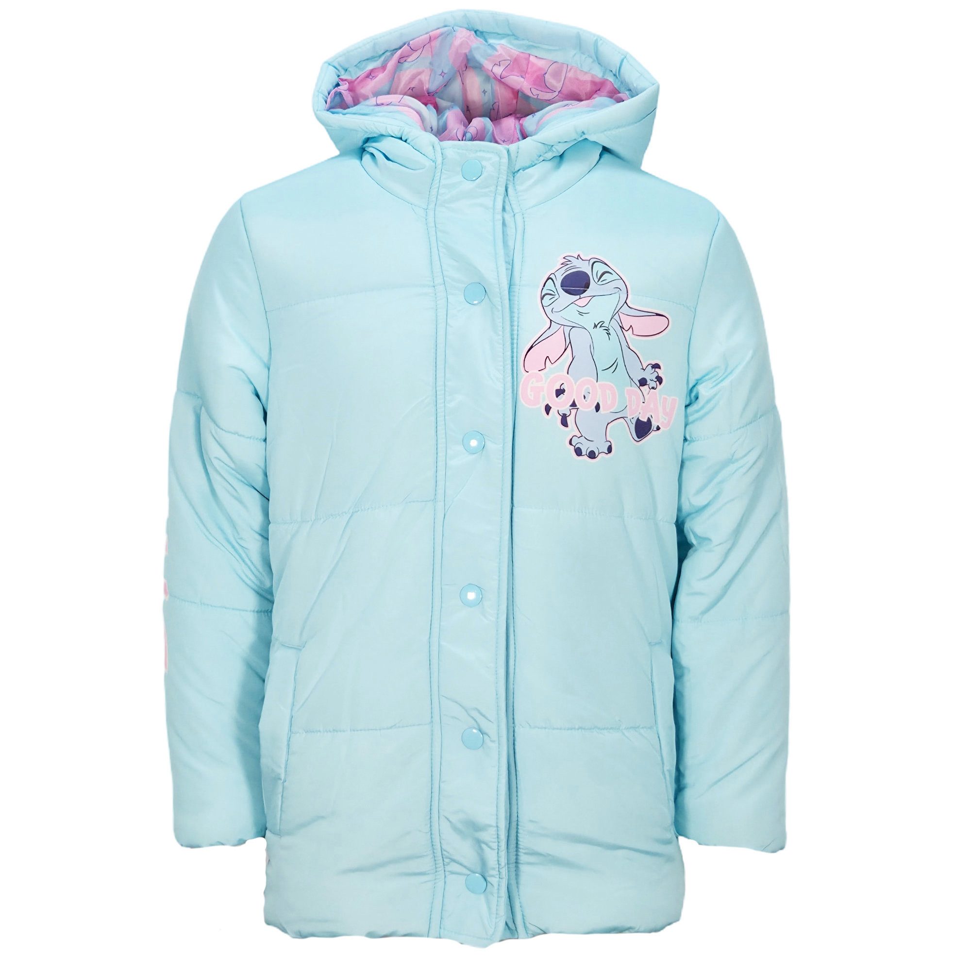 Disney Winterjacke Disney Stitch Kinder Winterjacke Mädchen Jacke mit Kapuze Gr. 92 bis 128