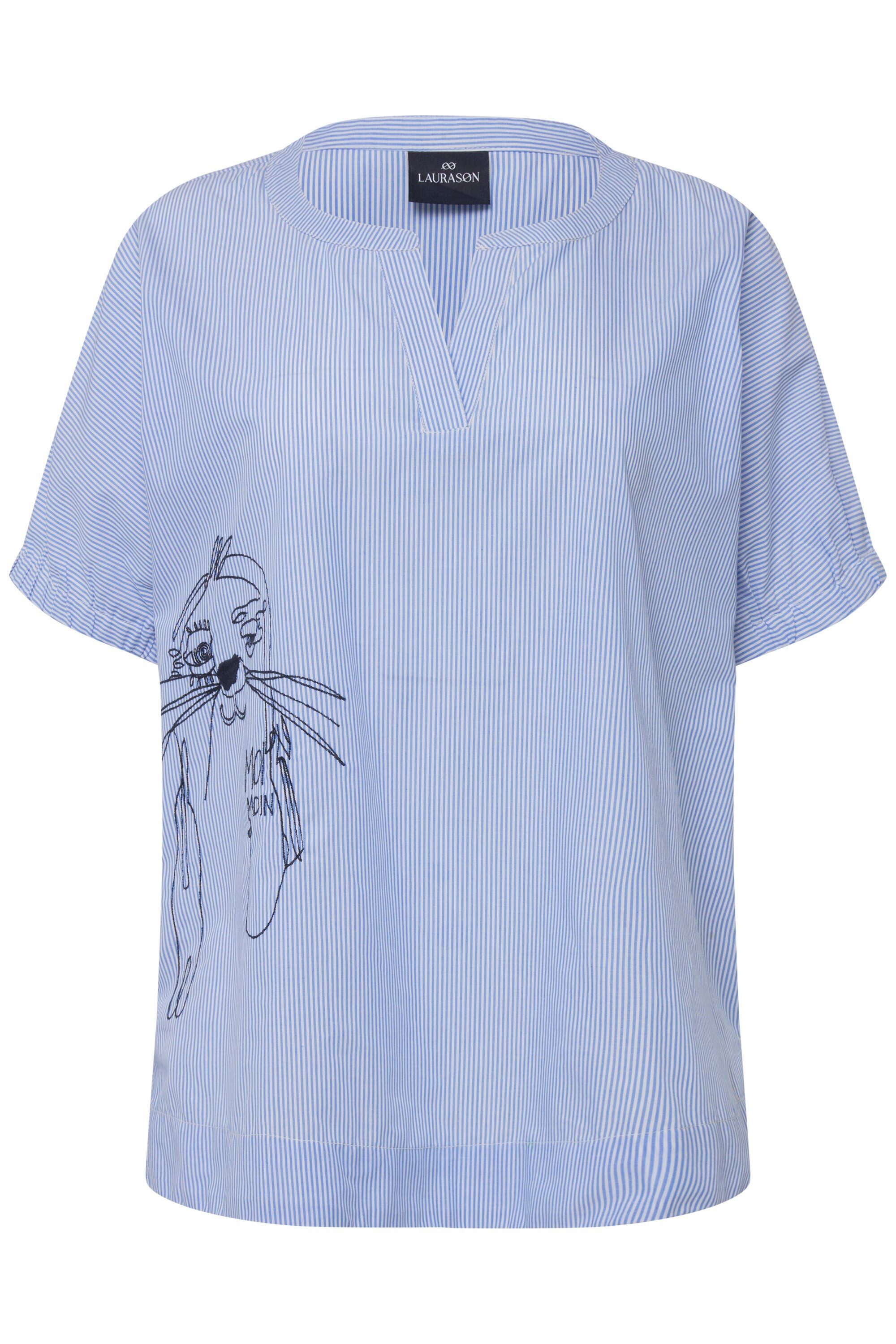 Laurasøn Druckbluse Streifenbluse oversized Robben Print günstig online kaufen