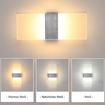LETGOSPT LED Wandleuchte 12W Modern Wandleuchte Innen LED Wandlampe aus Acryl Mit Fernbedienug, LED fest integriert, Kaltweiß/Naturweiß/Warmweiß, Wandleuchten für Wohnzimmer / Schlafzimmer / Treppenhaus / Flur