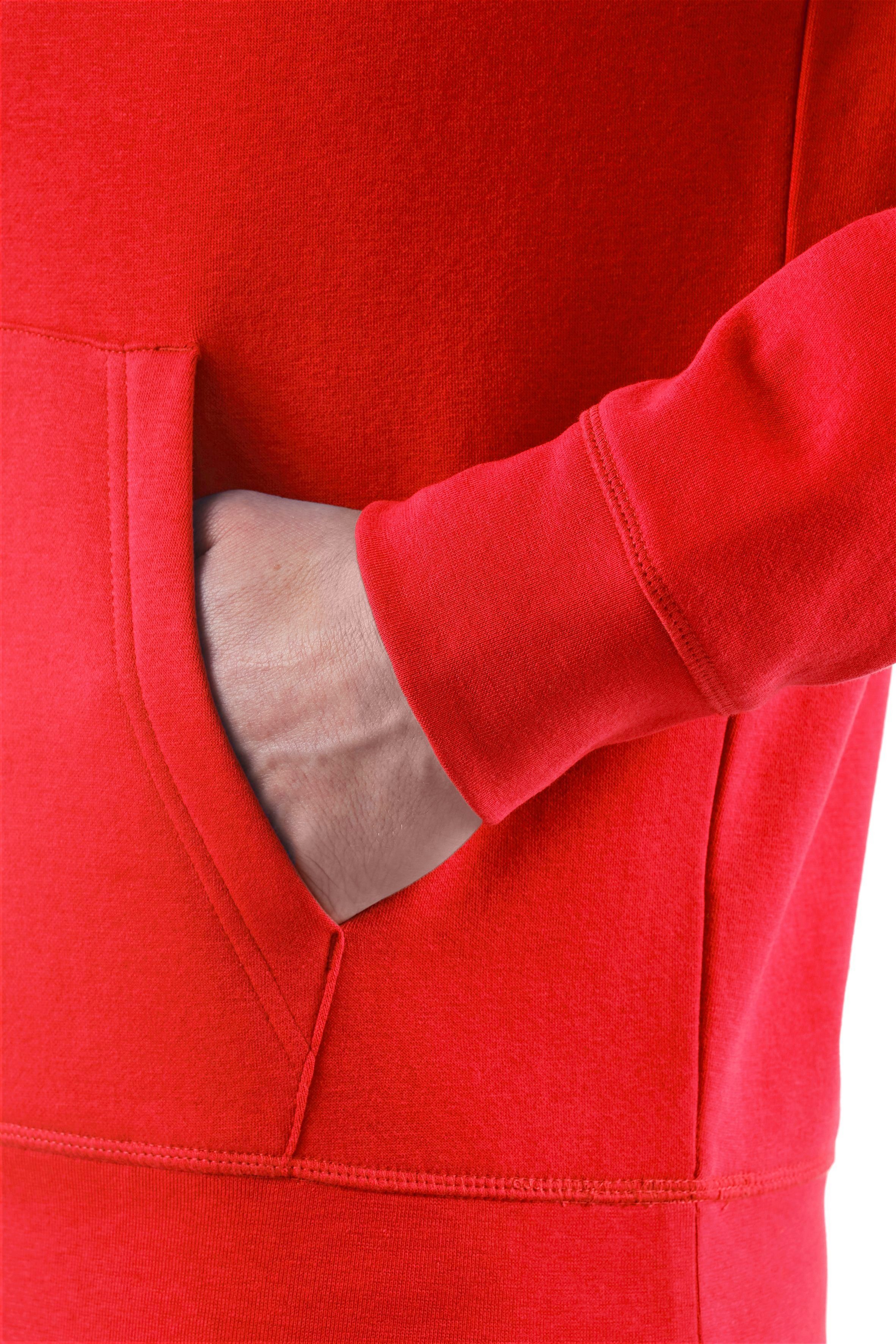 Northern Country Red perfekt Kängurutasche zum weiches Obermaterial, mit Arbeiten, Hoodie Fiery