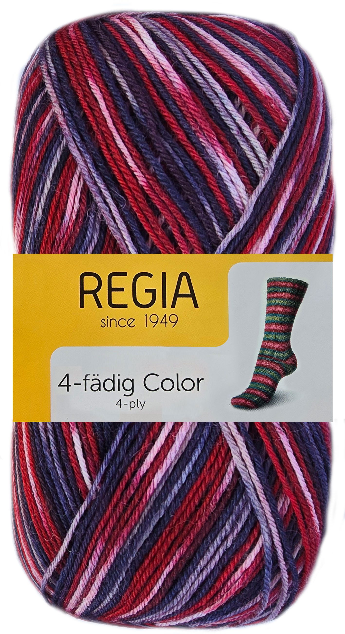 Regia 100 Gramm Regia 4-fädig Color Sockenwolle Farbauswahl Häkelwolle