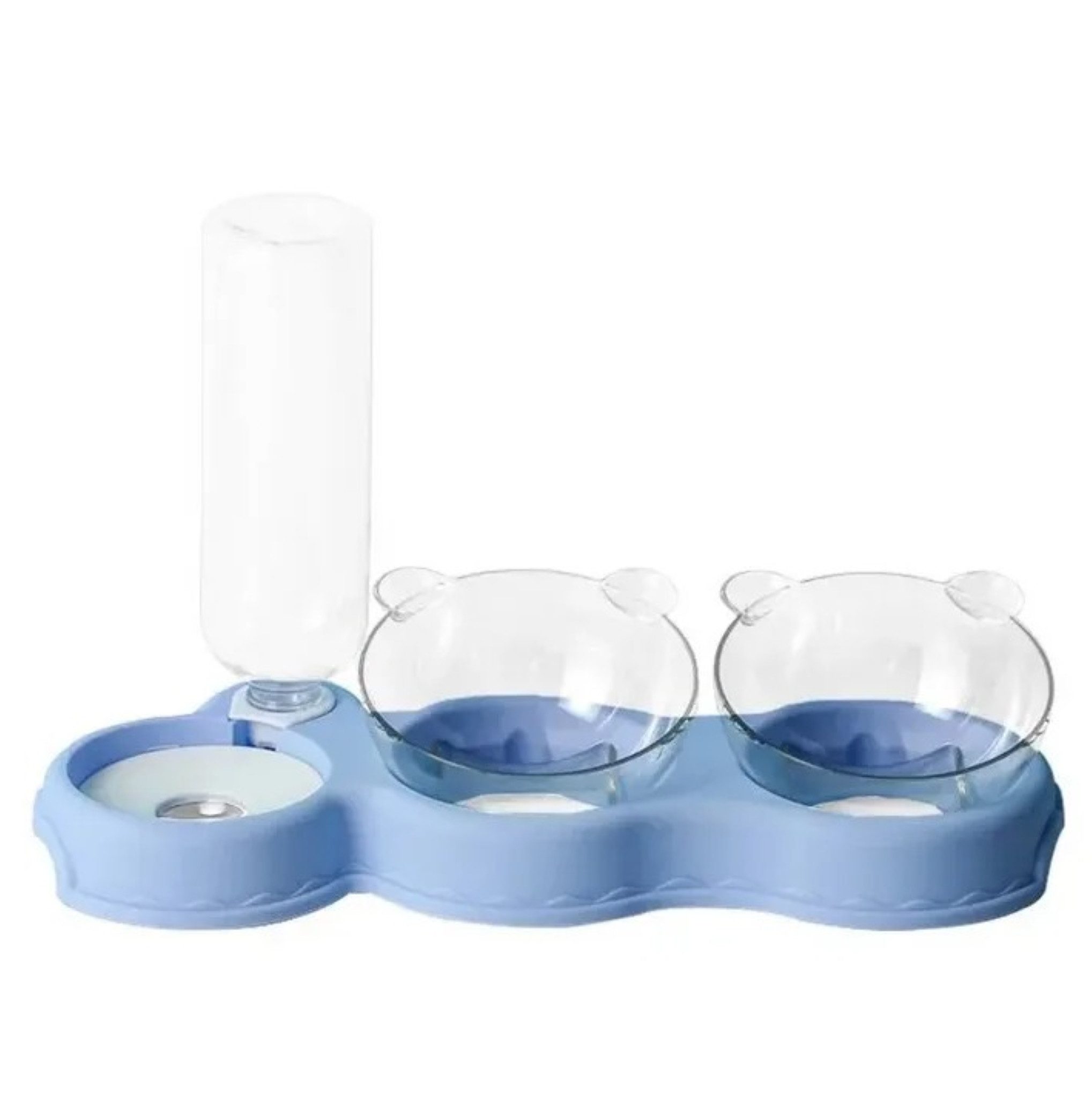 NUXIE Dog Napf Dreifacher Katzennapf mit Wasserspender 3-in-1 Futterstation, 3-in-1-Futternapf mit Wasserspender für frisches Wasser jederzeit