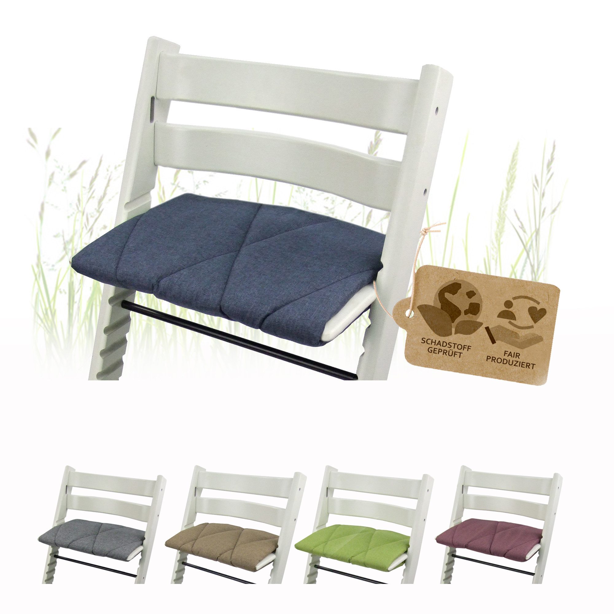 BambiniWelt by Rafael K. Hochstuhlauflage Kissen Juniorkissen Sitzpolster kompatibel mit Stokke Tripp Trapp