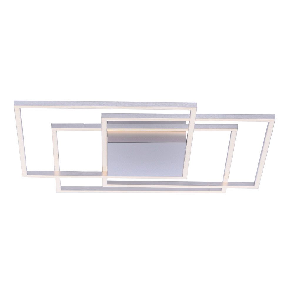 JUST LIGHT LED Deckenleuchte, Leuchtmittel inklusive, Warmweiß, Deckenleuchte LED Designlampe dimmbar silber Wohnzimmerleuchte