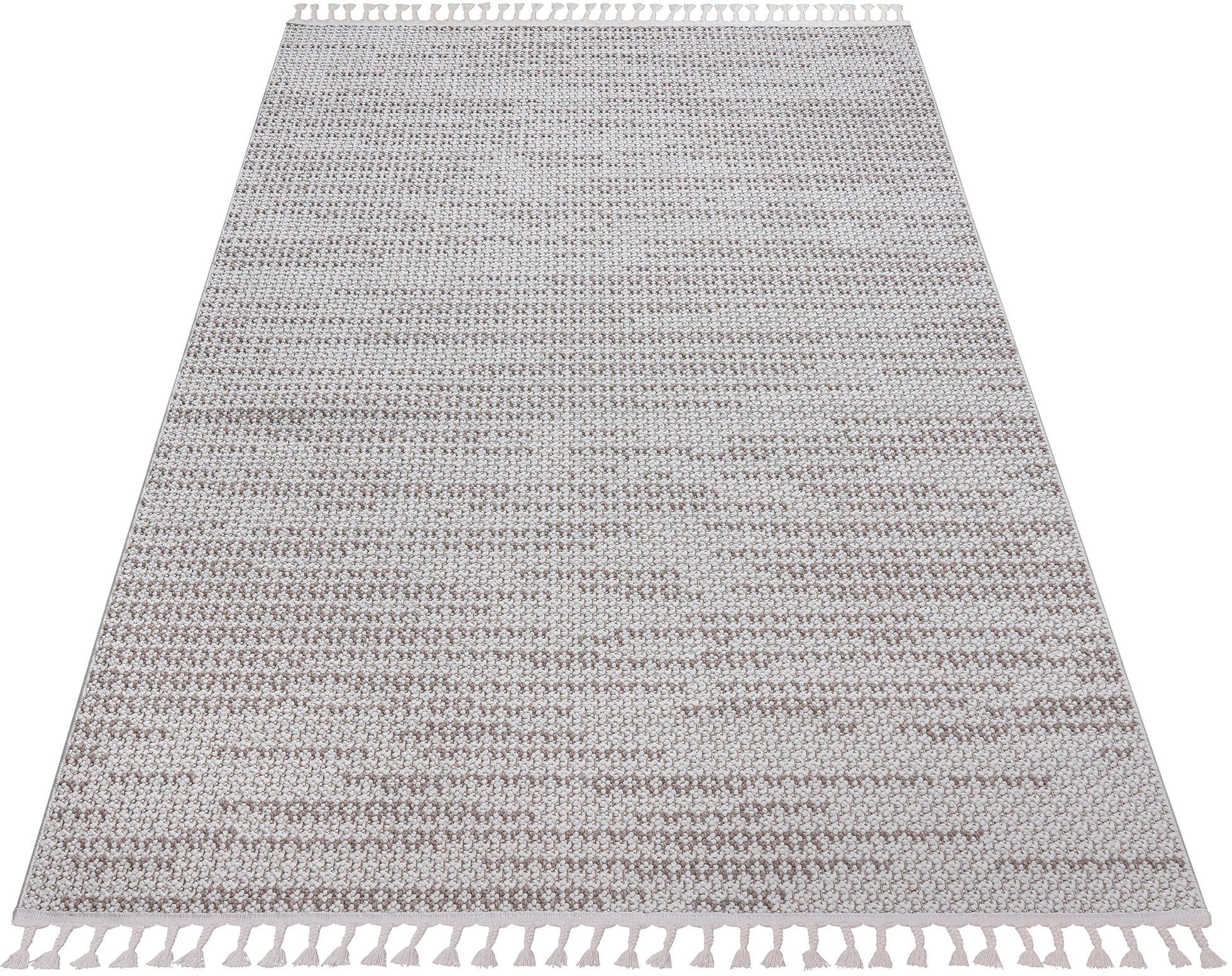 my home Teppich Mads, rechteckig, Höhe: 6 mm, Boho, Woll-Look, Hoch-Tief-St günstig online kaufen