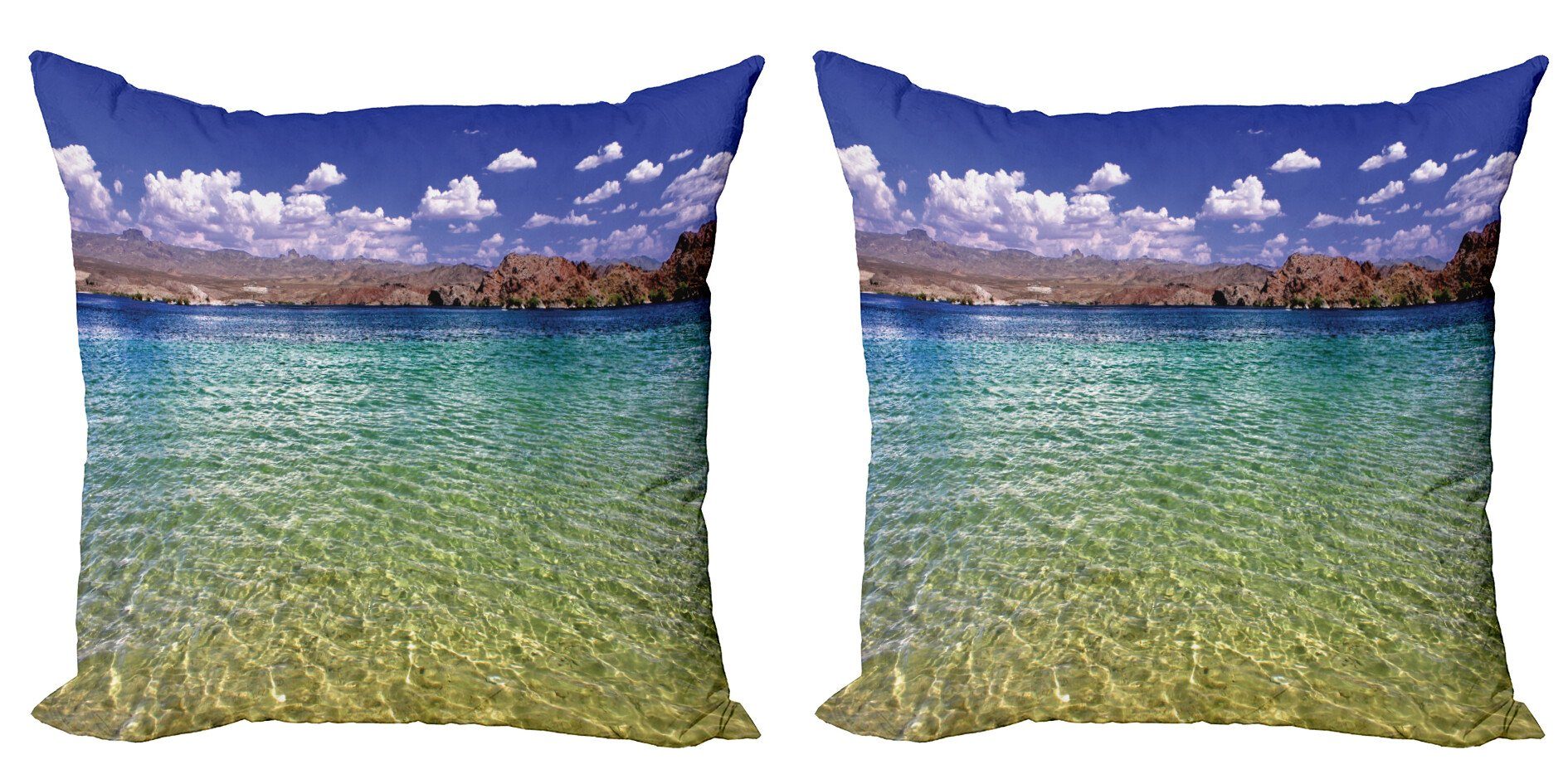 Kissenbezüge Modern Accent Doppelseitiger Digitaldruck, Abakuhaus (2 Stück), See Theme Tagsüber Mohave Strand