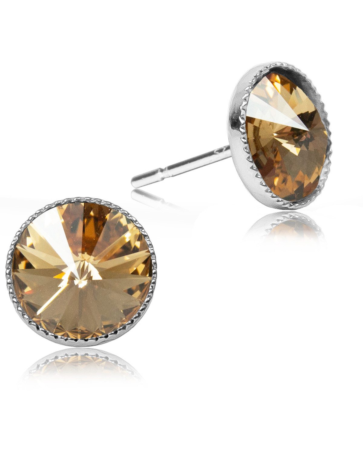 LUISIA® Paar Ohrstecker LUISIA® Solitär Ohrstecker "Joy" mit Kristallen von Swarovski®, Viele Farben verfügbar