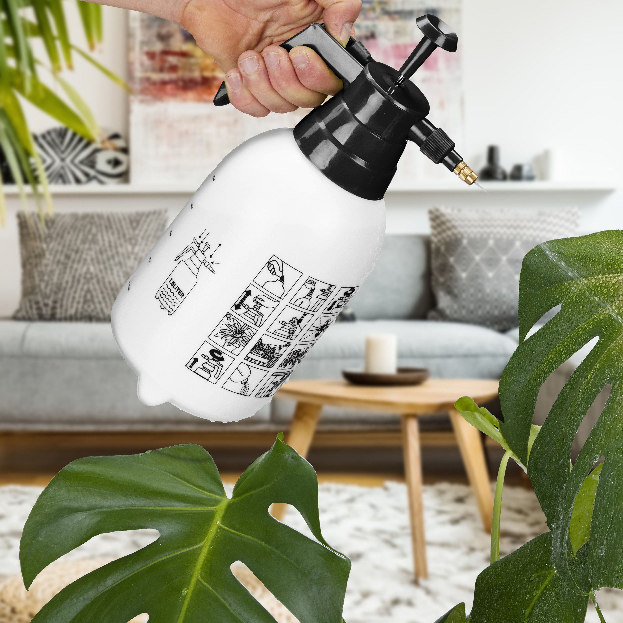 relaxdays Drucksprühgerät Drucksprüher 2 Liter schwarz