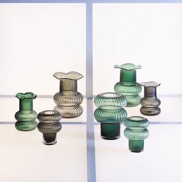 Bigbuy Dekovase Vase Grau Glas 16,5 x 16,5 x 25 cm