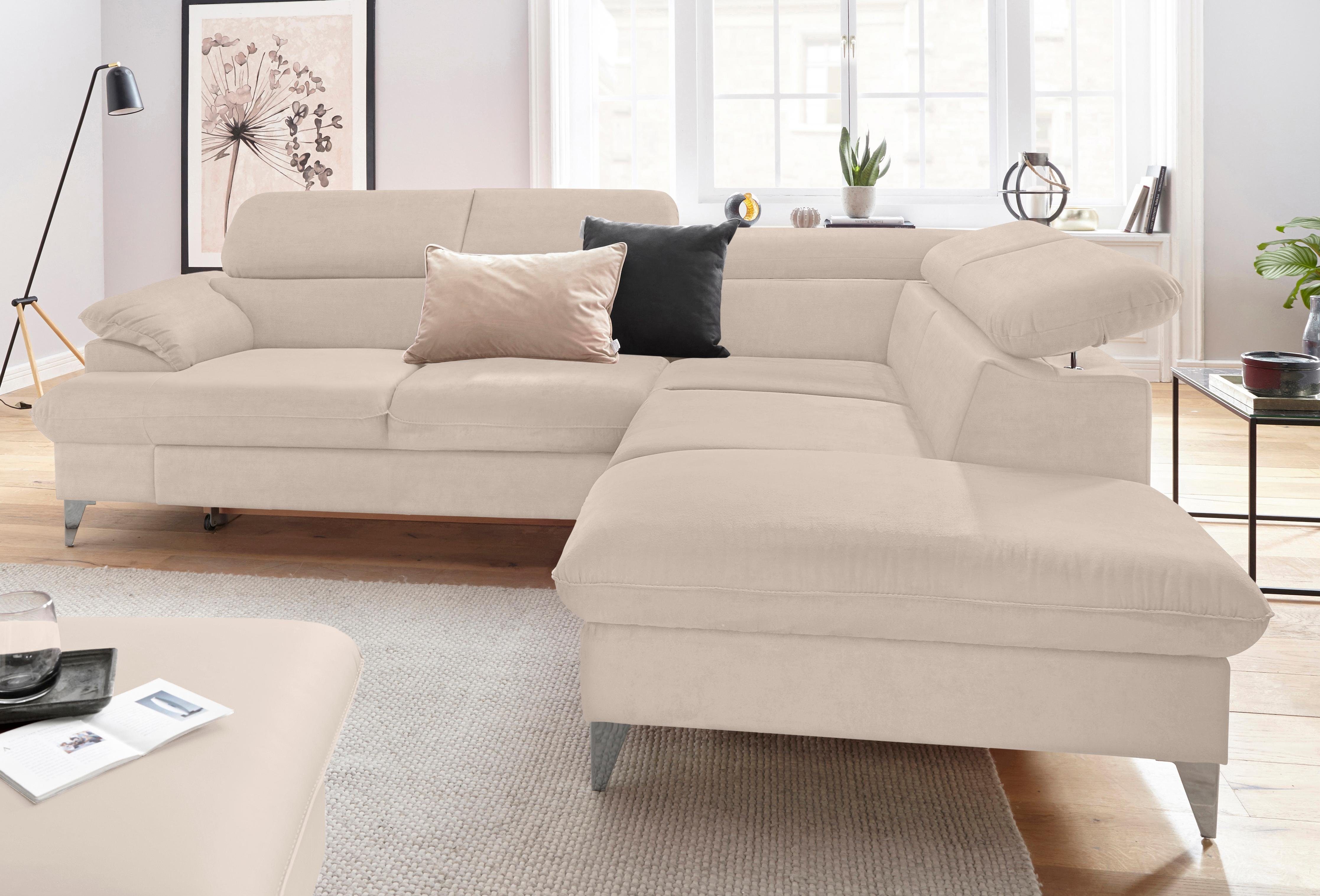 COTTA Ecksofa "Caluso L-Form" mit Kopfteilverstellung, wahlweise mit Bettfu günstig online kaufen