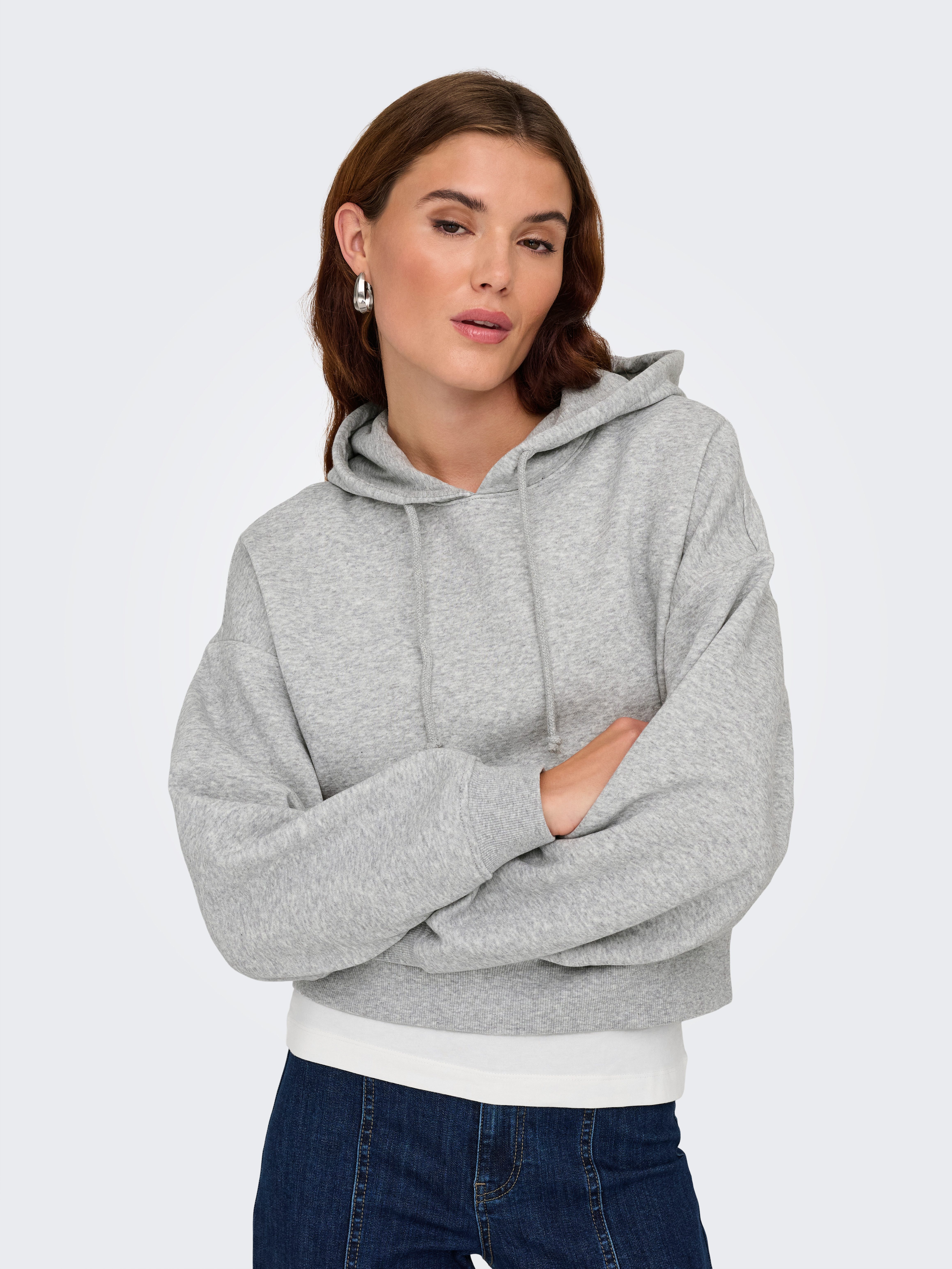 ONLY Kapuzensweatshirt ONLSWEAT LIFE L/S HOODIE CROPPED SWT Baumwollmischung, loose fit