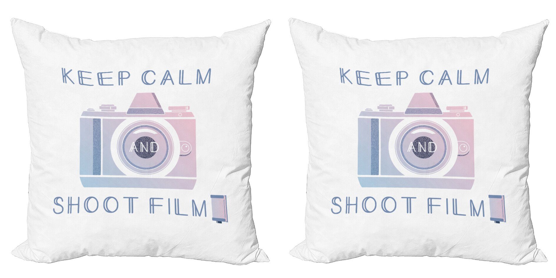 (2 bewahren Doppelseitiger Accent Ruhe Kissenbezüge Modern Abakuhaus Digitaldruck, Stück), Shoot-Film-Kamera