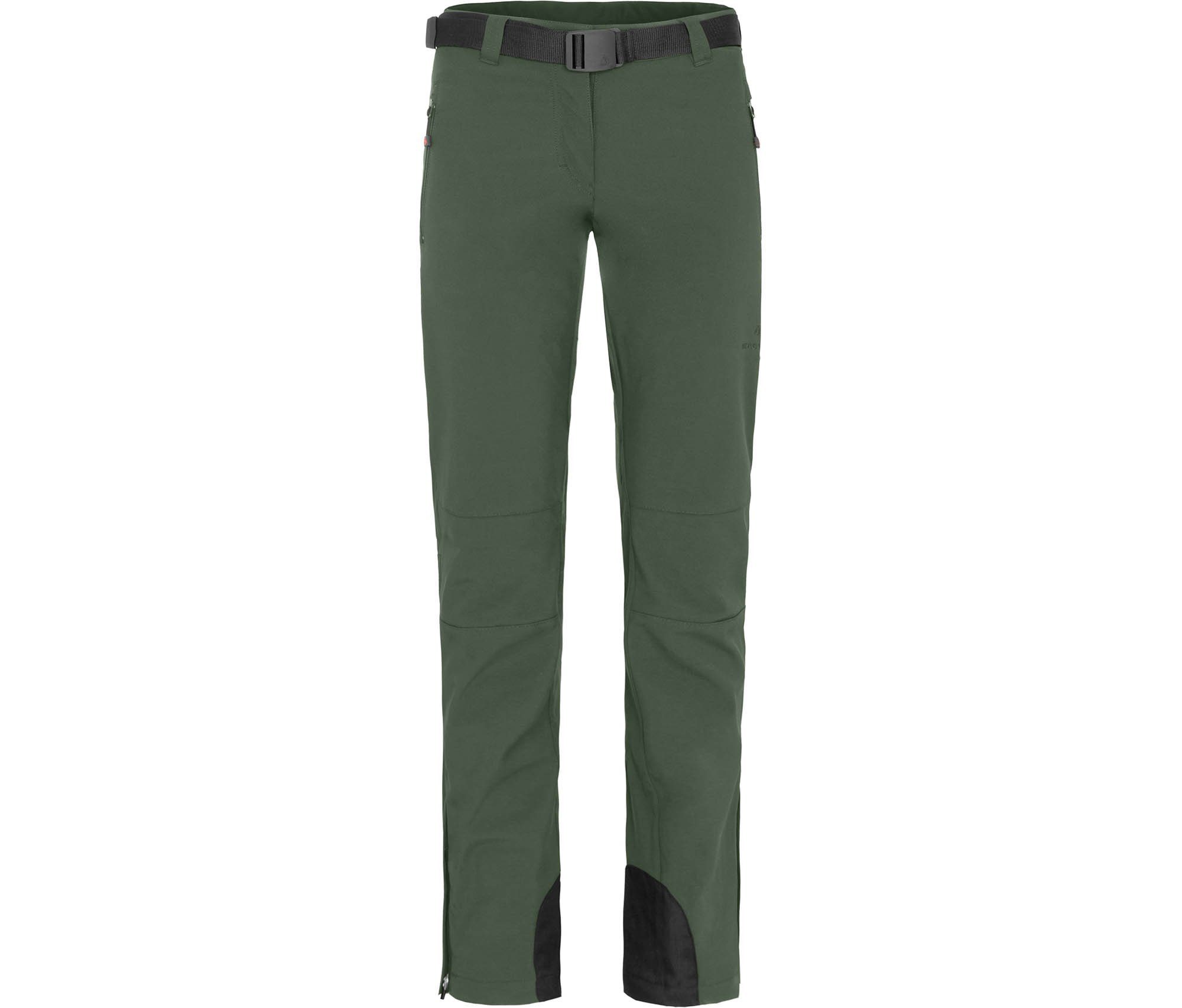 Bergson Outdoorhose Softshellhose, dunkel warm, grün winddicht, Normalgrößen, Winter Damen MAILA