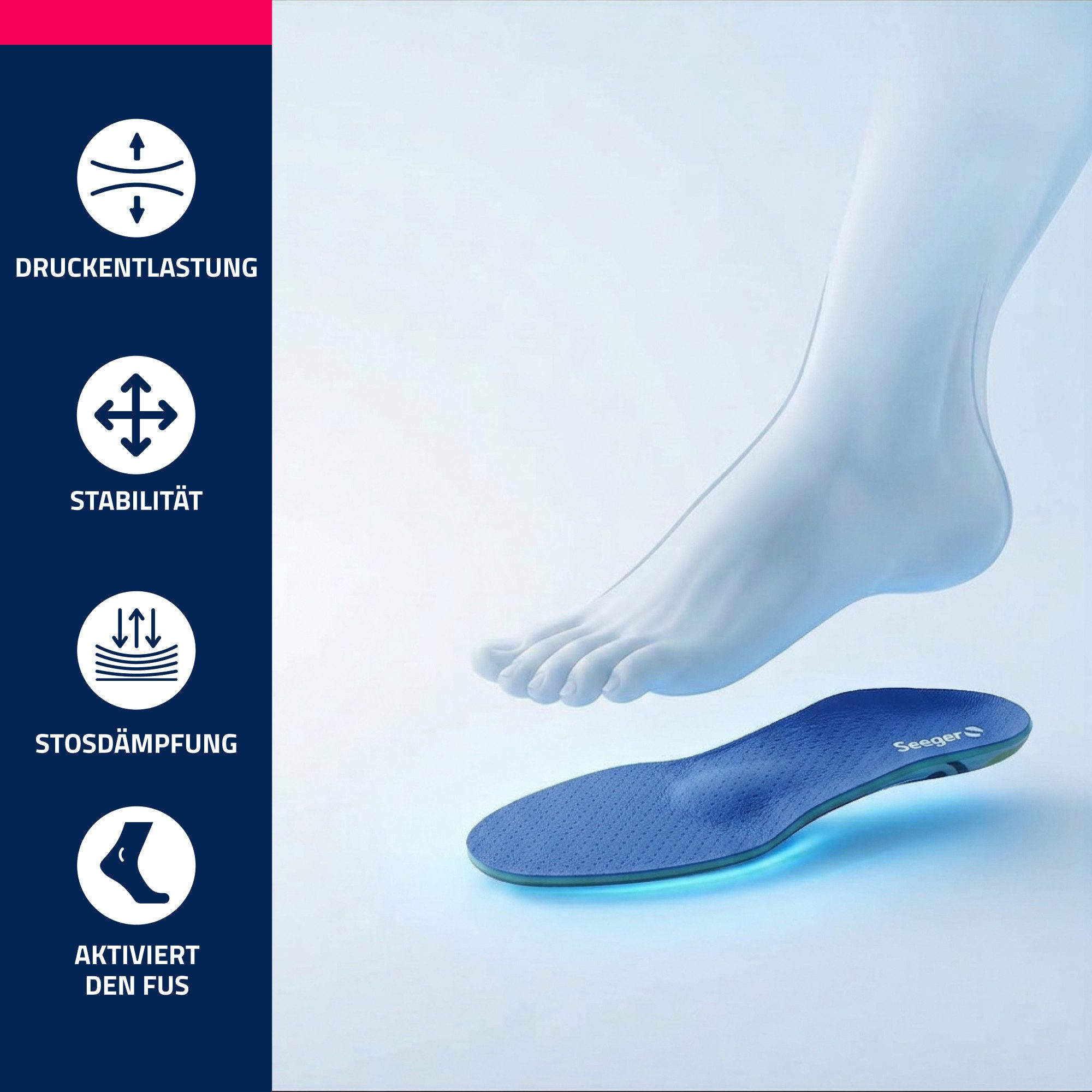 Seeger Gesundheitshaus orthopädische Schuheinlagen Orthopädische Schuheinlagen Active Soles (Aktivierende Einlagen für den Sport) – Bild 5 von 5