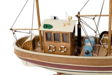 Aubaho Modellboot Kutter Fischerboot Fischkutter Holzschiff Schiff Schiffsmodell 45cm ke