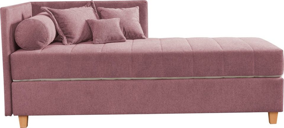 Schlafsofa »Kona«, mit 7-Zonen-Tonnen-Taschenfederkernmatratze, inklusive Zierkissen-Set bestehend aus: 2 Stk. 40x40cm, 1 Stk. 30x30cm, 1 Stk….