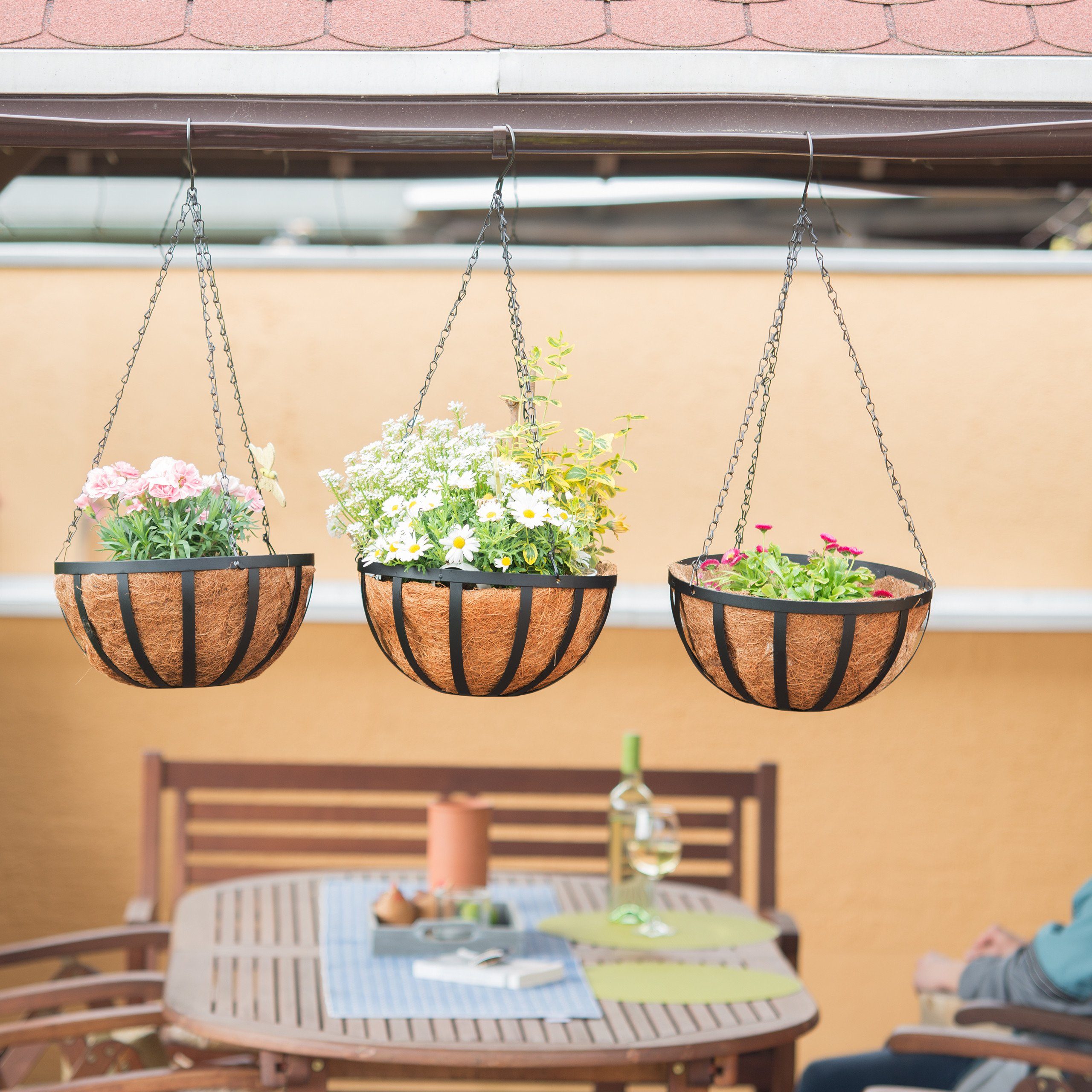 relaxdays Blumenampel 3er Set 30 cm günstig online kaufen