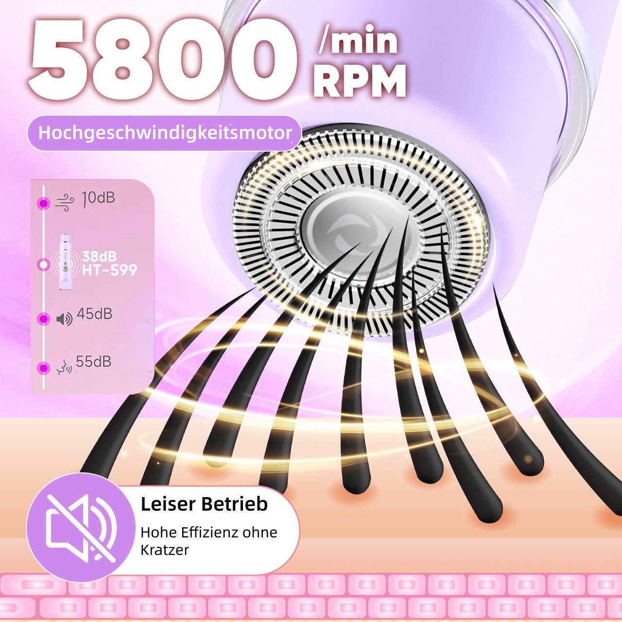 HATTEKER Epilierer HT-599, Aufsätze: 1 St., Damenrasierer, Bikini-Trimmer, 2-in-1