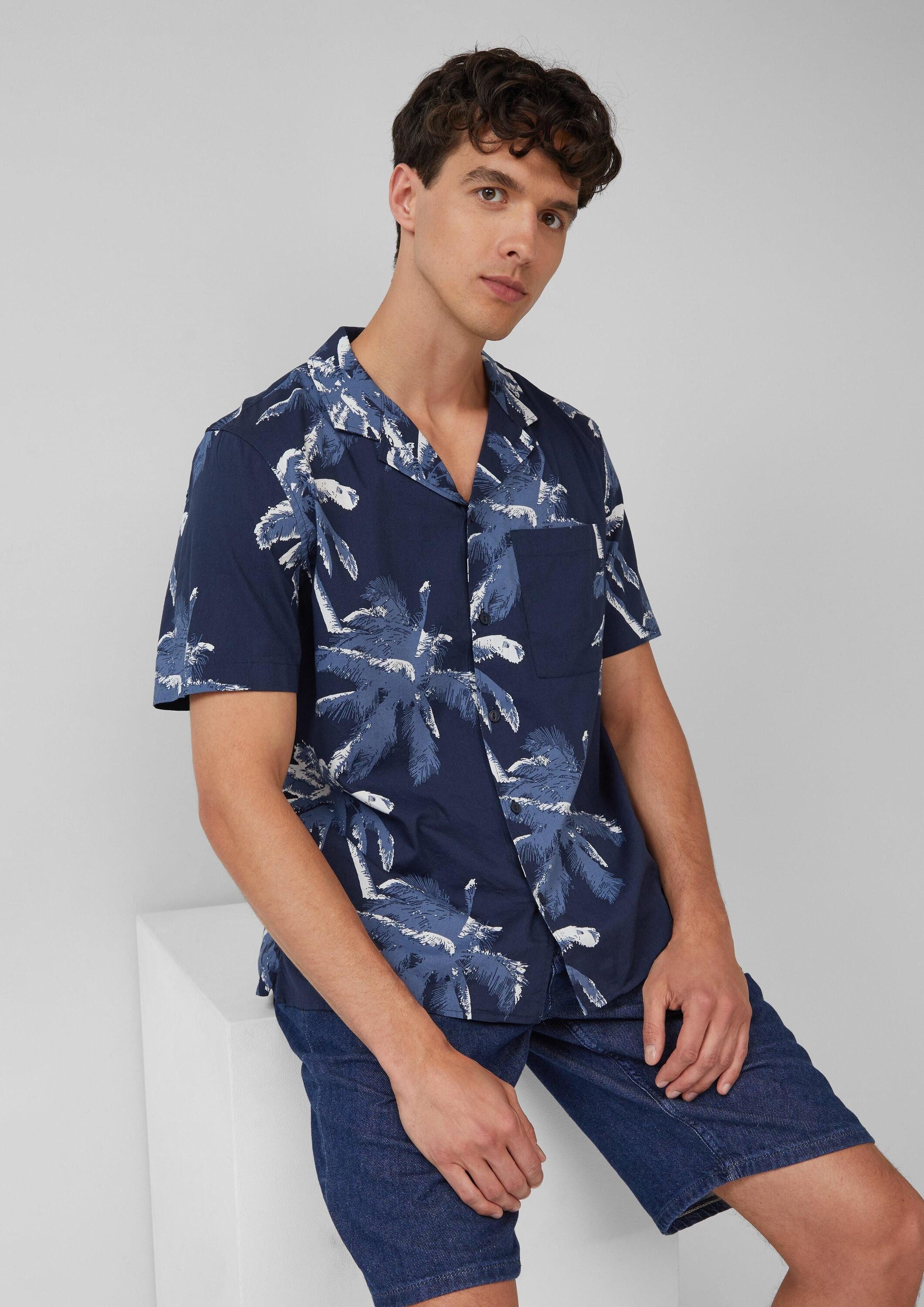 s.Oliver Kurzarmhemd Hemd Resort Fit: Kurzarmhemd aus Viskosemix