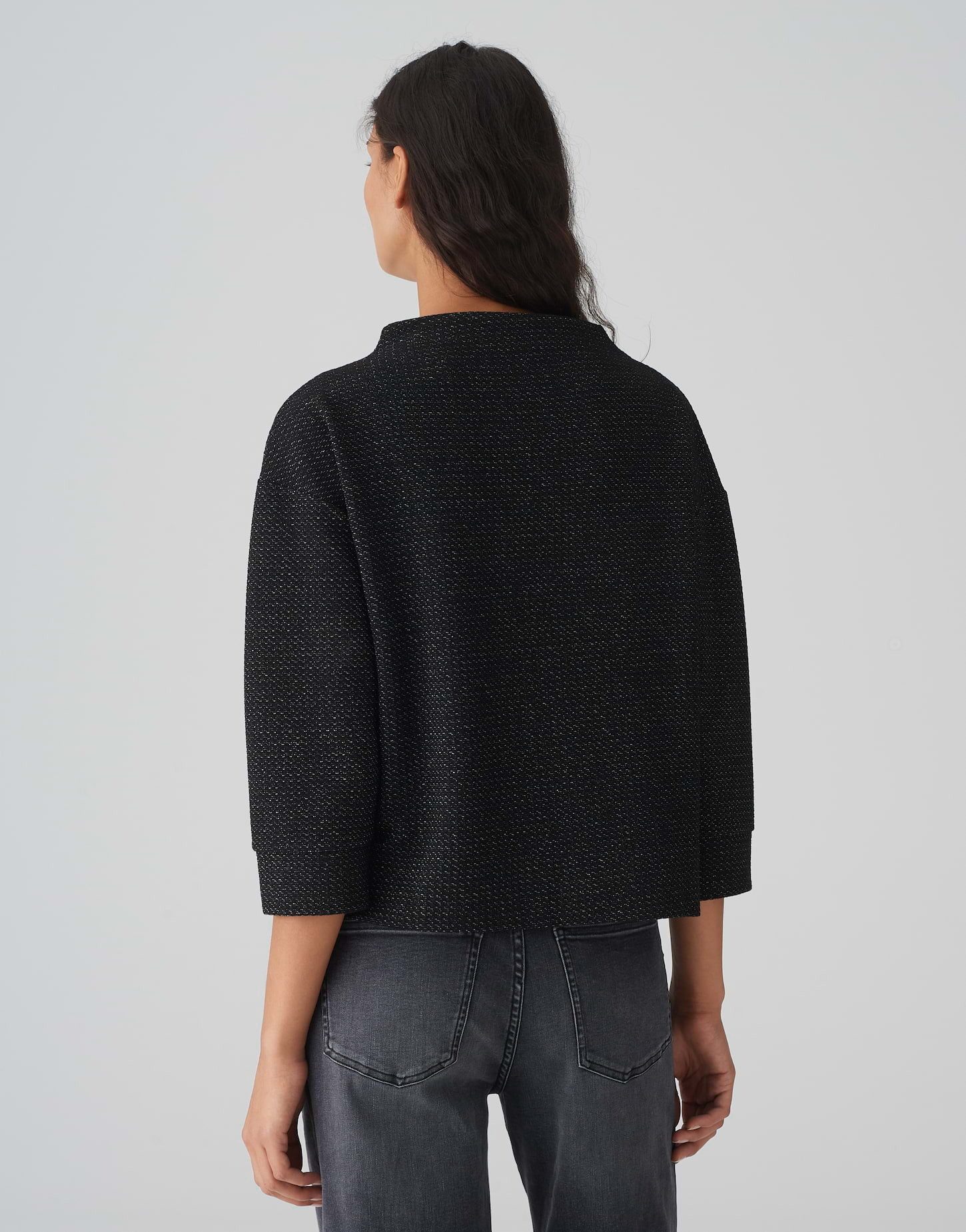 OPUS Sweater Sweater GESCHE Boxy Fit mit Glitzer Details