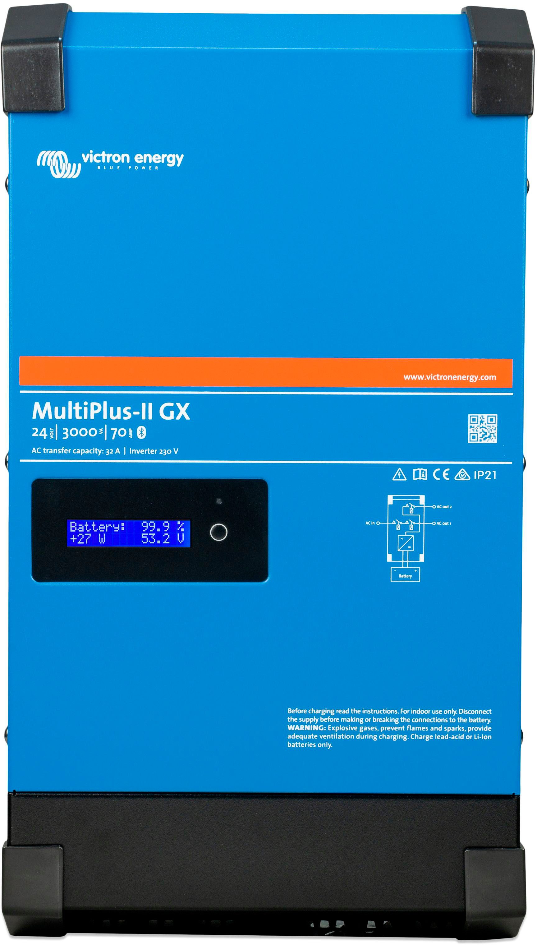 Victron Energy Wechselrichter »Inverter / Charger Victron MultiPlus-II 24/3000/70-32 230V GX«, 3000 W, 24 VDC
