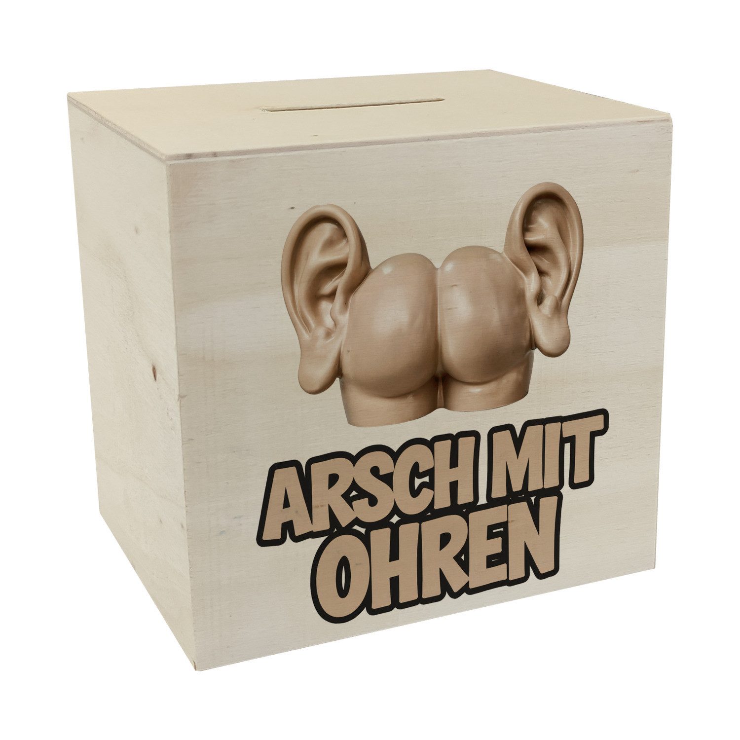 Spardose Arsch mit Ohren Spardose aus Holz