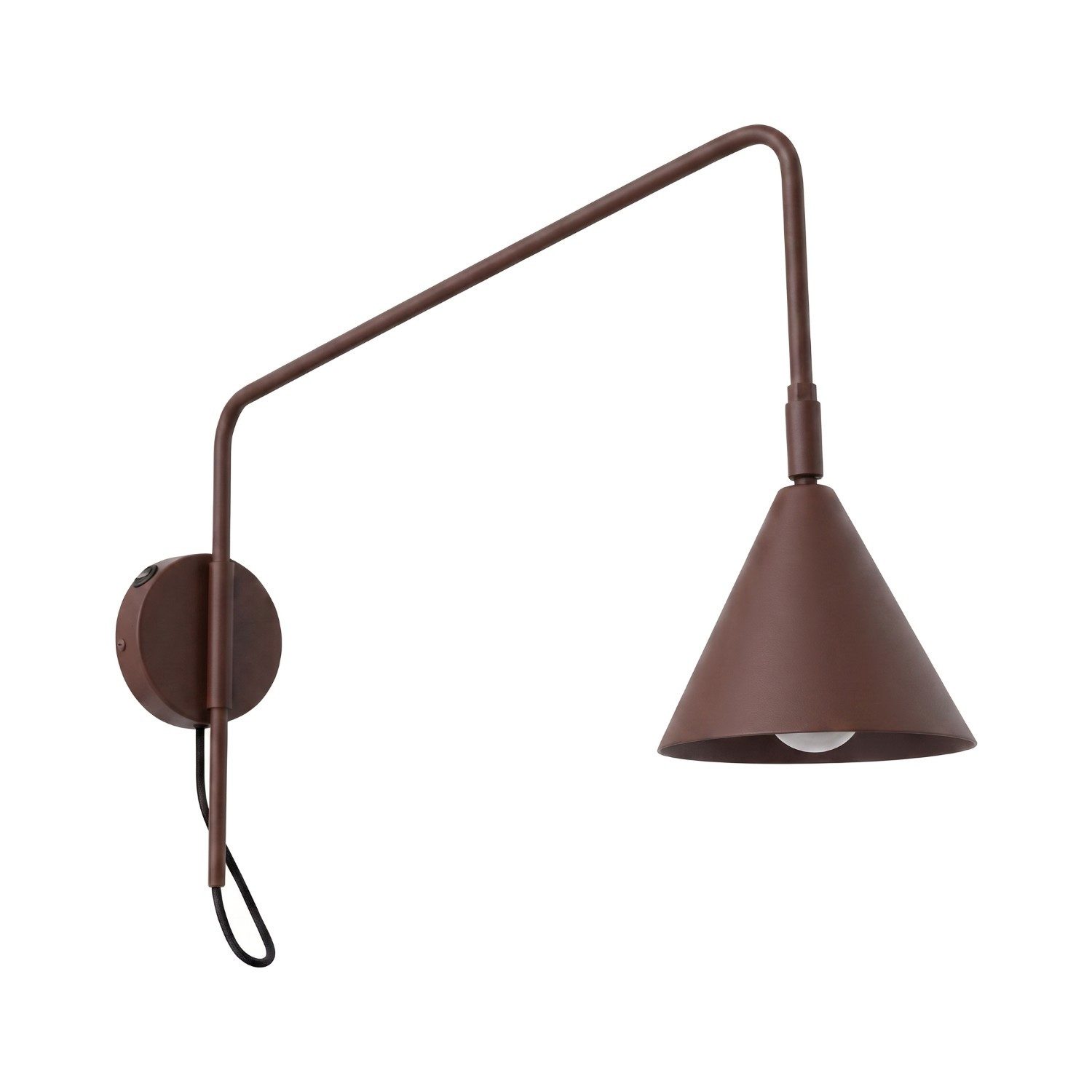 SOLLUX lighting Wandleuchte Wandleuchte NOX 1 braun mit Schalter, Nicht enthalten