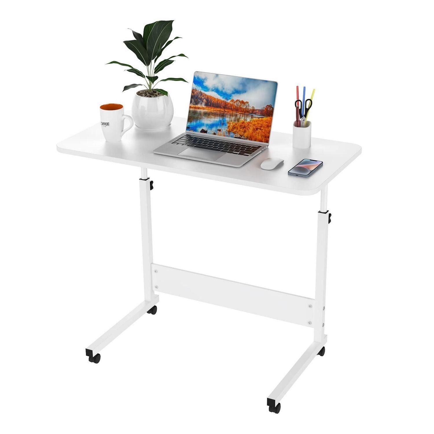 LuxusKollektion Laptoptisch Laptoptisch höhenverstellbar 80x40cm weiß (1-St)